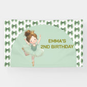 Muntgroene Kleine Prinses Bal Banner (Horizontaal)