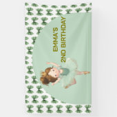 Muntgroene Kleine Prinses Bal Banner (Verticaal)