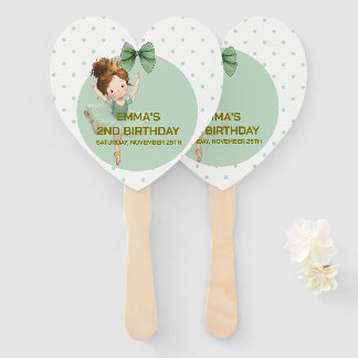 Muntgroene Kleine Prinses Bal Set Vantalen Handwaaier