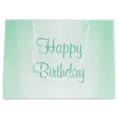 Muntgroene kleur Gelukkige Verjaardag Modern Sjabl Groot Cadeauzakje (Voorkant)