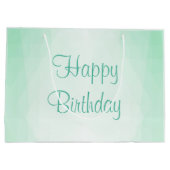 Muntgroene kleur Gelukkige Verjaardag Modern Sjabl Groot Cadeauzakje (Achterkant)