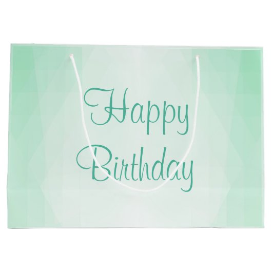 Muntgroene kleur Gelukkige Verjaardag Modern Sjabl Groot Cadeauzakje (Achterkant)