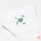 Muntgroene klimop vierkante sticker (Envelop)