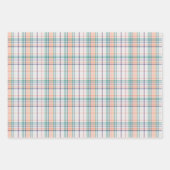 Muntgroene koraaloranje violette strepen stippen inpakpapier vel (Voorkant)