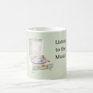 Muntgroene lavendel platenspeler koffiemok