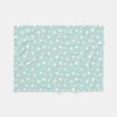 Muntgroene Lucht Witte Sterren Delicate Pastel Fleece Deken (Voorkant (Horizontaal))