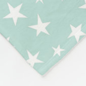 Muntgroene Lucht Witte Sterren Delicate Pastel Fleece Deken (Hoek)