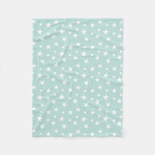 Muntgroene Lucht Witte Sterren Delicate Pastel Fleece Deken