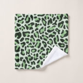 Muntgroene Luipaardprint Trendy Chic Bad Handdoek (Wasdoekje)