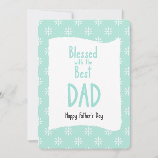 Muntgroene Madelief Beste Papa Kaart (Voorkant)