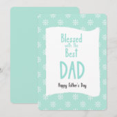 Muntgroene Madelief Beste Papa Kaart (Voorkant / Achterkant)
