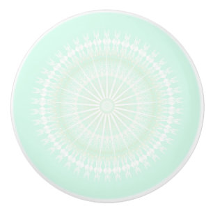 Muntgroene Mandala Pastel Modern Keramische Knop