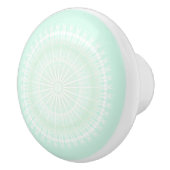 Muntgroene Mandala Pastel Modern Keramische Knop (Rechts)