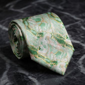 Muntgroene marmer & goud stropdas