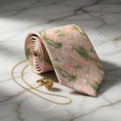 Muntgroene marmer & goud stropdas