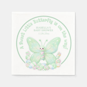 Muntgroene Marshmallow Vlinder Baby Shower Servet