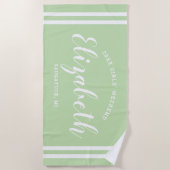 Muntgroene Meisjesweekend Monogram Naam Strandlaken (Voorkant)