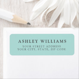 Muntgroene Minimalistische Elegante Retourstickers Etiket