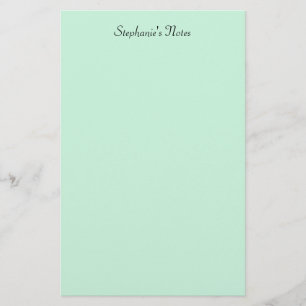 Muntgroene Monogram Naam Aangepaste Kleur Elegant Briefpapier