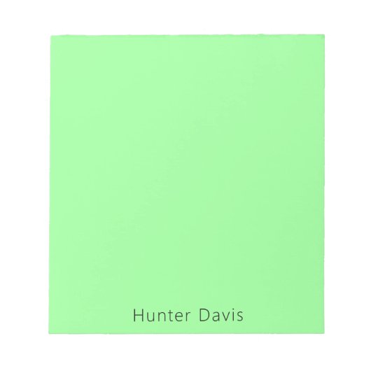 Muntgroene naam notitieblok (Voorkant)