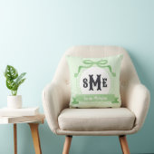 Muntgroene omgekeerde Griekse sleutelboogmonogram Kussen (Stoel)