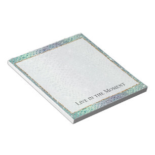 Muntgroene Paarse Slang Gouden Glitter Notitieblok