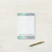 Muntgroene Paarse Slang Gouden Glitters Post-it® Notes (Op bureau)