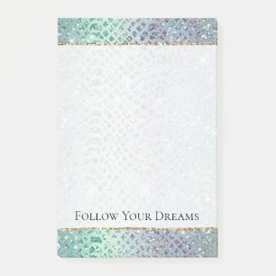 Muntgroene Paarse Slang Gouden Glitters Post-it® Notes