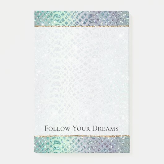 Muntgroene Paarse Slang Gouden Glitters Post-it® Notes (Voorkant)