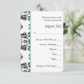 Muntgroene Parijse Eiffeltoren RSVP Trouwkaart (Staand voorkant)