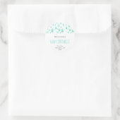 Muntgroene regendruppels baby sprinkle ronde sticker (Tas)