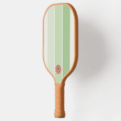 Muntgroene Retro Streep Pickleball Paddle (Links)