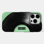 Muntgroene Retro Vinylplaat Aangepaste Naam Case-Mate iPhone Case (Achterkant (horizontaal))