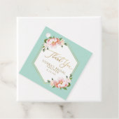 Muntgroene Roze Gouden Geometrische Bruidsdouche Bedankjes Labels (In situ)