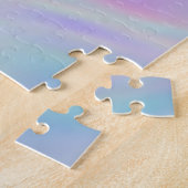 Muntgroene Roze Iriserende Regenboog Ombre Legpuzzel (Zijkant)