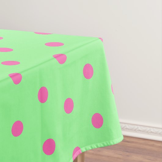 Muntgroene Roze Stippen Tafelkleed (Voorbeeld)