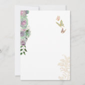 Muntgroene rozen Elegante vlinder Quinceanera Kaart (Achterkant)