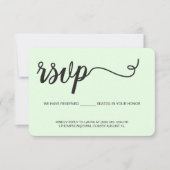 Muntgroene RSVP zonder mailing gereserveerde zitpl (Voorkant)