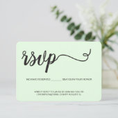 Muntgroene RSVP zonder mailing gereserveerde zitpl Kaartje (Staand voorkant)