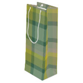 Muntgroene ruit wijn cadeautas (Achterkant Gekanteld)
