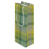 Muntgroene ruit wijn cadeautas (Voorkant Gekanteld)