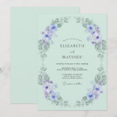 Muntgroene Rustige Weide Bruiloft Kaart (Voorkant / Achterkant)