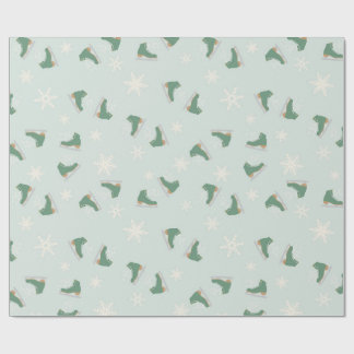 muntgroene schaatsen cadeaupapier