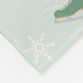 muntgroene schaatsen fleece deken (Hoek)