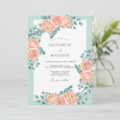 Muntgroene schitterende lentetrouw kaart (Staand voorkant)