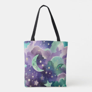 Muntgroene Sering Maan Rustige Esthetiek Tote Bag