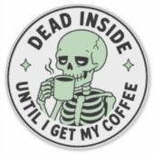 Muntgroene Skelet Drinkt Koffie Sticker (Voorkant)