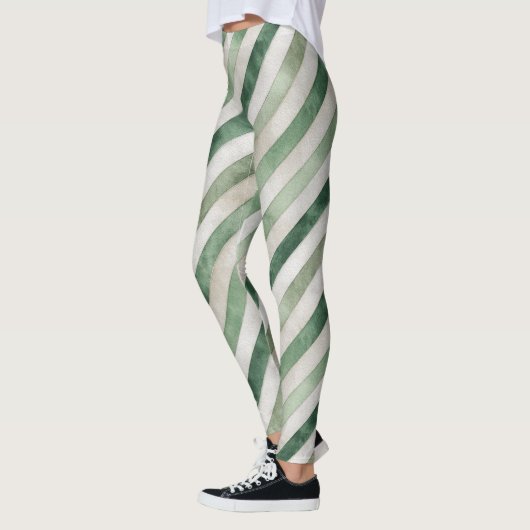 Muntgroene Strepen Leggings (Links)