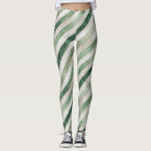 Muntgroene Strepen Leggings (Voorkant)