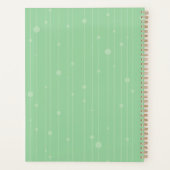 Muntgroene strepen monogram pastel minimaal planner (Achterkant)